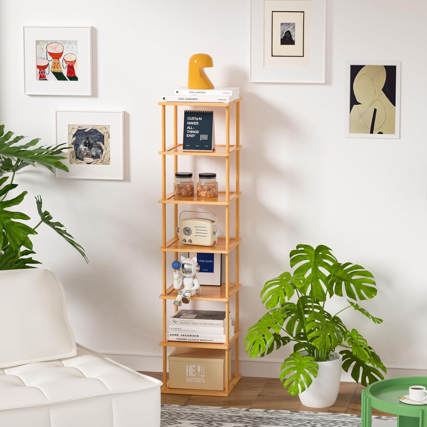 Bamboo 7 Tier Free Standing Shoe Rack for Entryway Closet