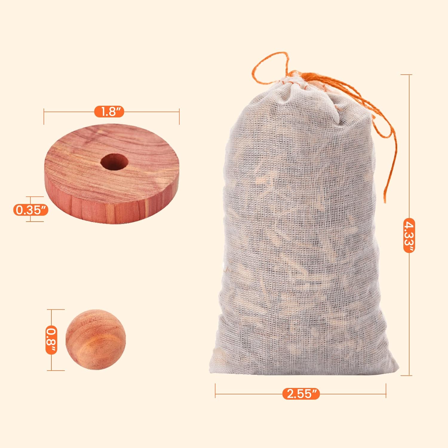 Homode Cedar Chips and 40 Pack Sachets for Storage