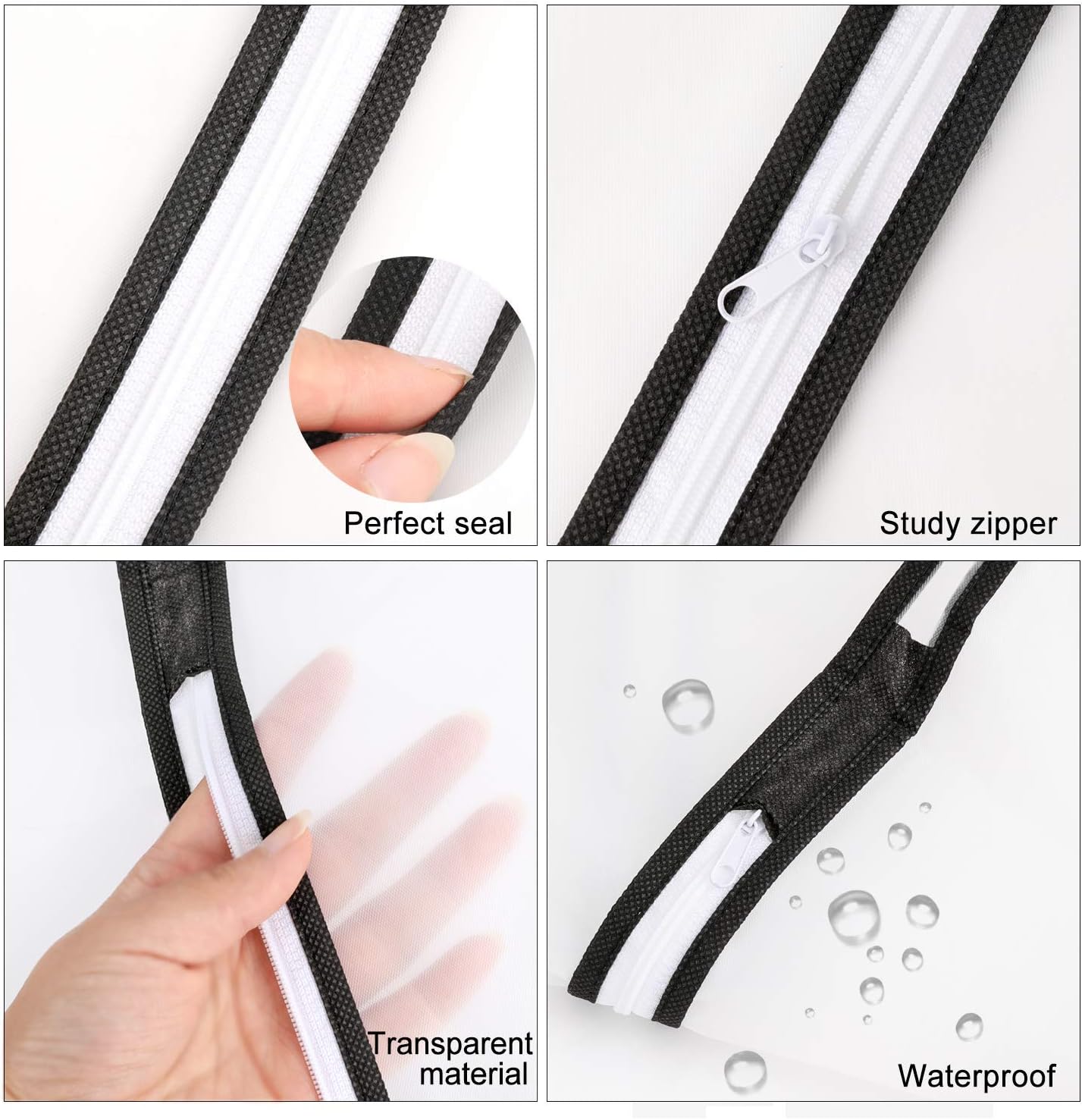 Pwsap 12-Pack Clear Breathable Garment Covers with Zipper