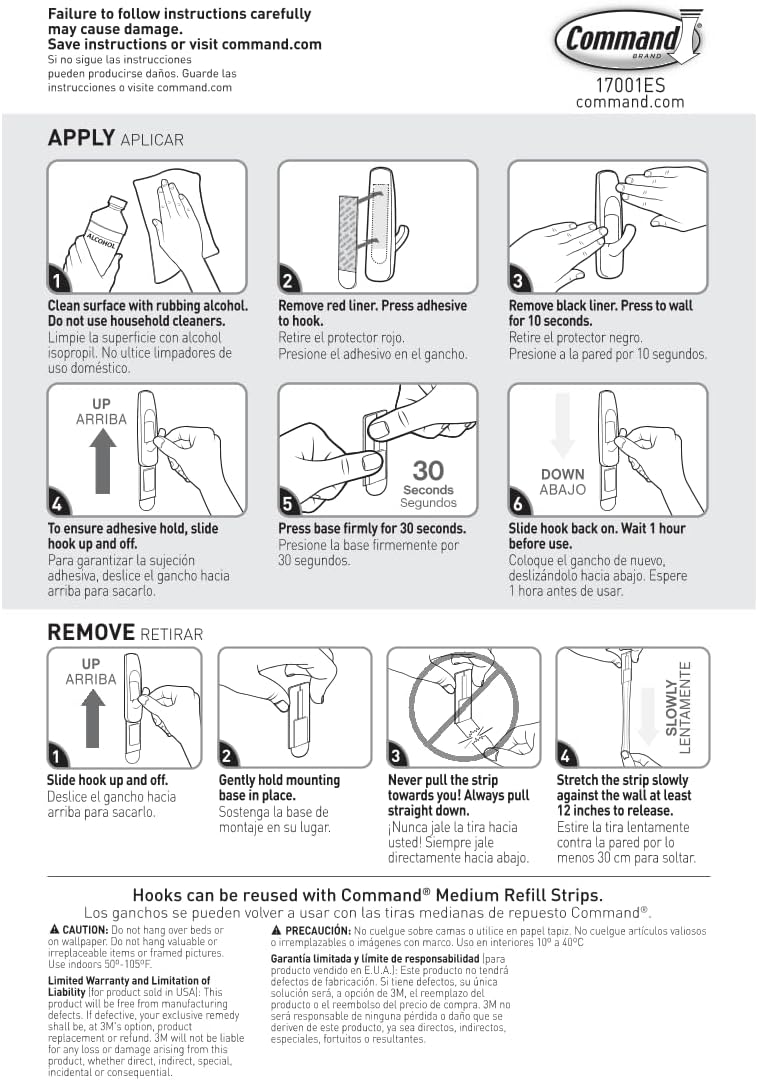 Command Medium Utility Hooks with Adhesive Strips