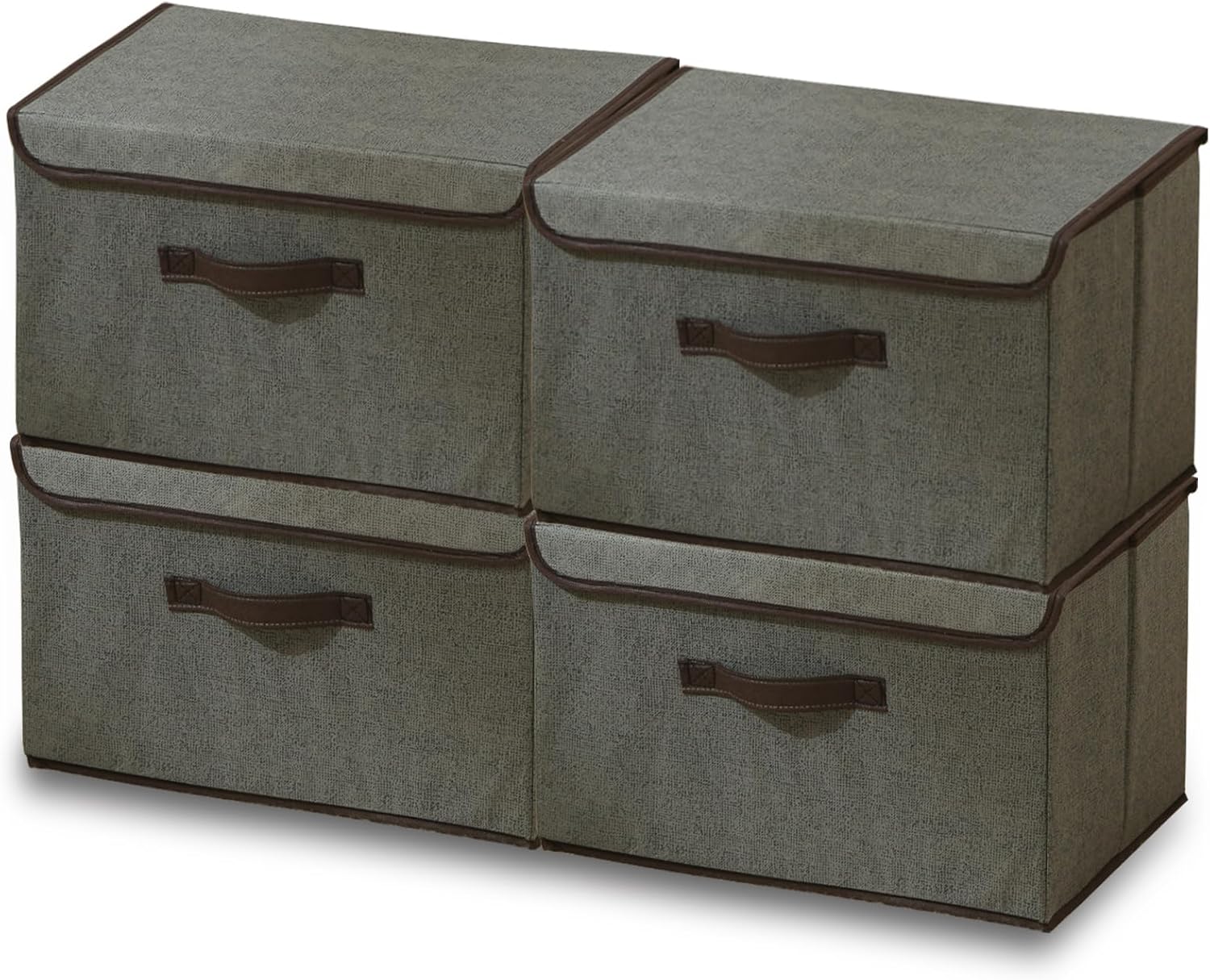 4Pack Large Storage Bins with Lid Grey