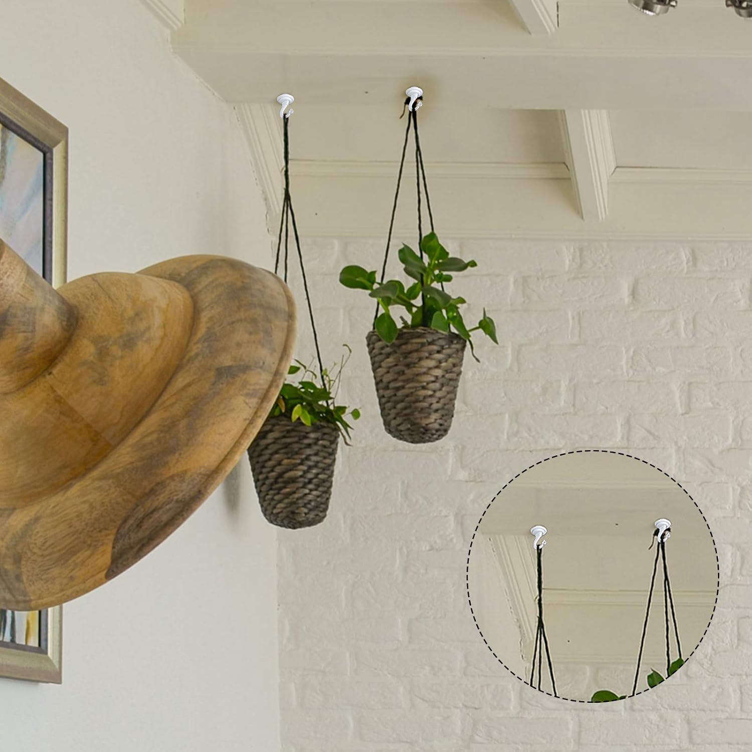 Ripeng Heavy Duty Swag Hooks for Hanging Plants Chandelier White 2 Pieces