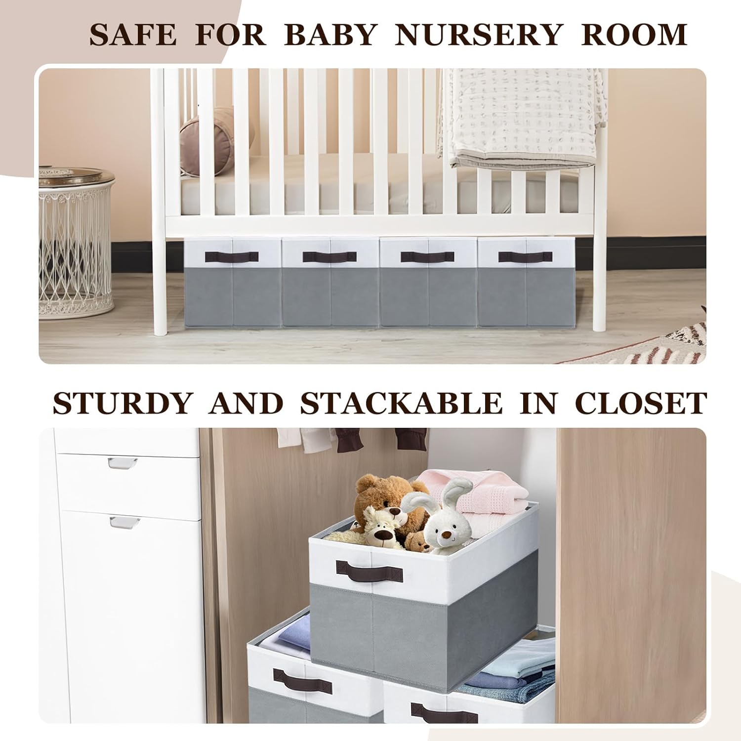 Criusia 4 Pack Storage Baskets for Shelves and Closets