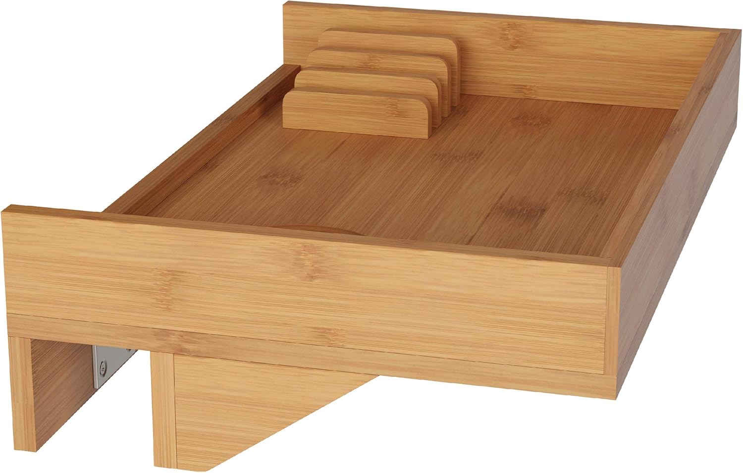 Lavish Home Bamboo Floating Nightstand - Compact Bedroom Storage Shelf