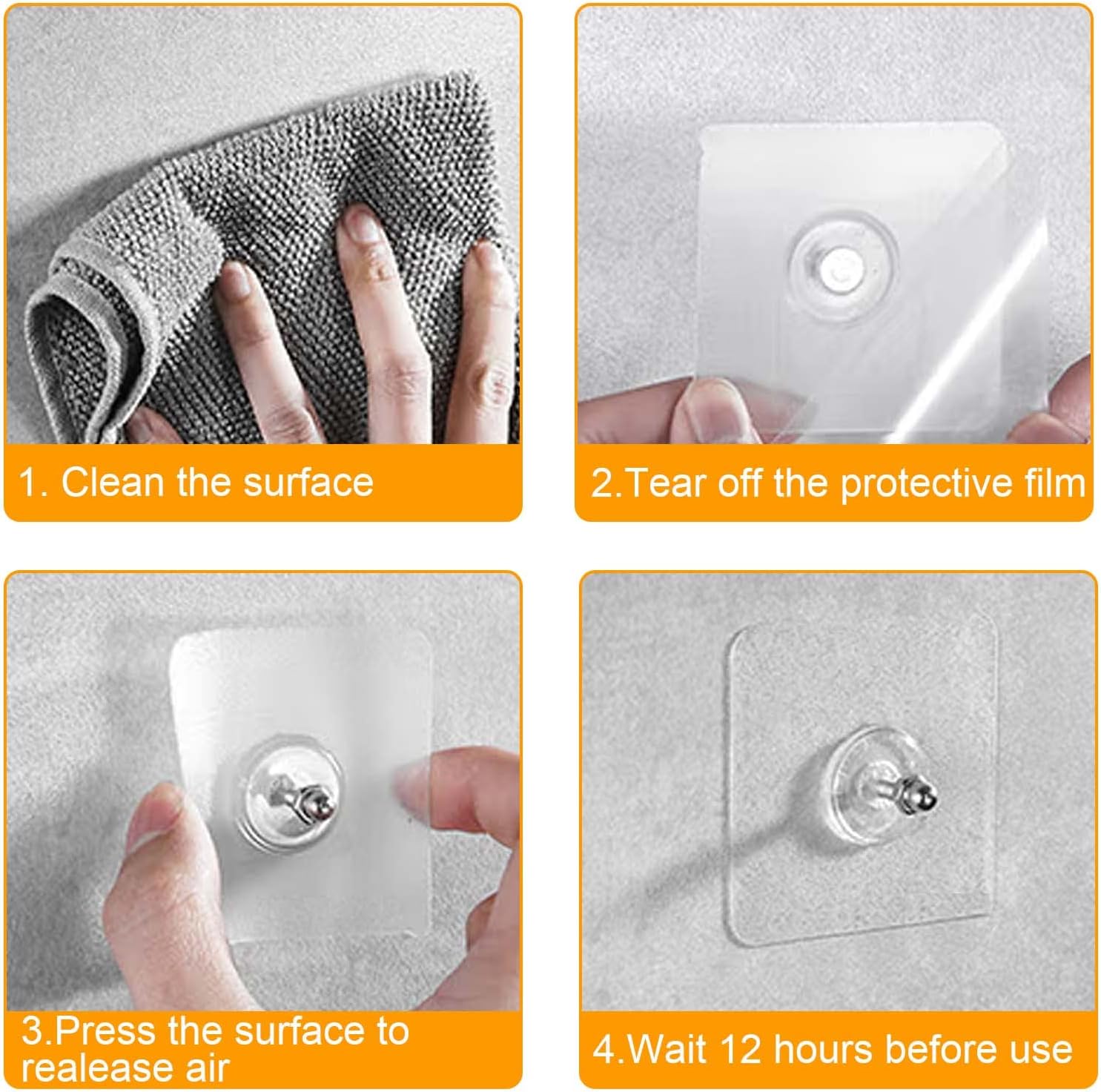 Muuruu Wall Hangers Without Nails 14-Pack Heavy Duty Adhesive Hooks
