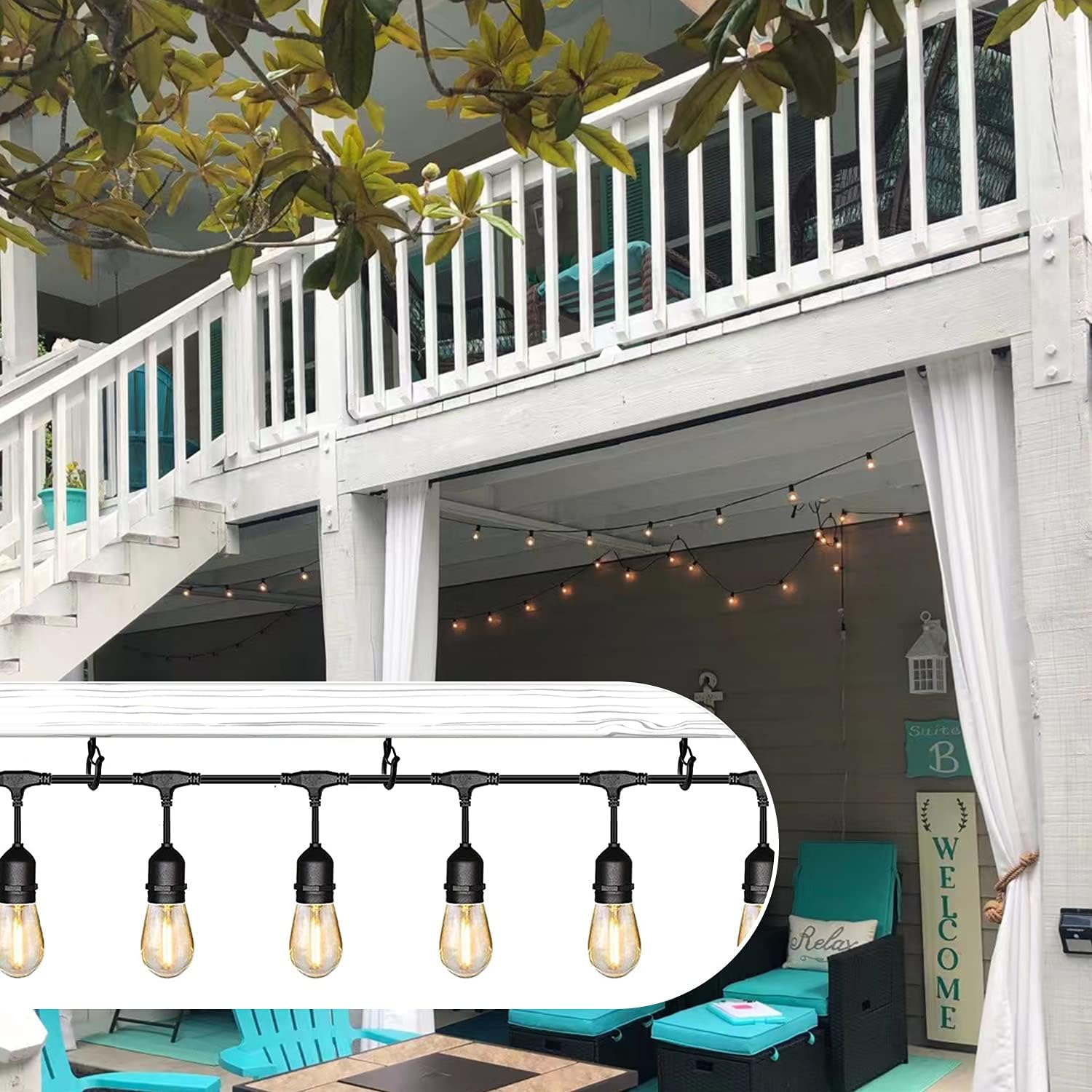 50 PCS Q-Hanger Screw Hooks with Safety Buckle Design