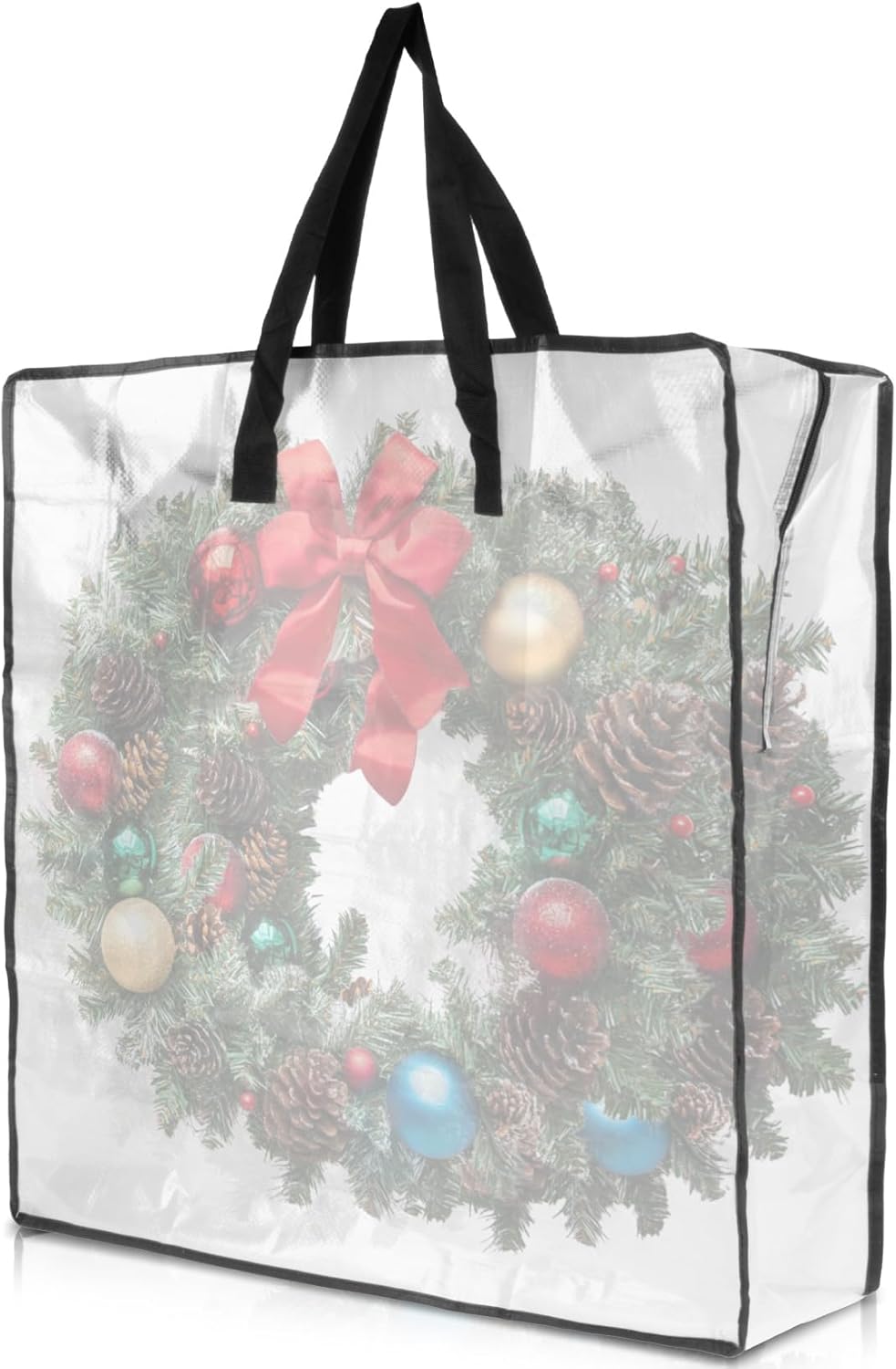 Rainflow Clear Wreath Storage Bag - 24 Inch Heavy Duty Zipper Container
