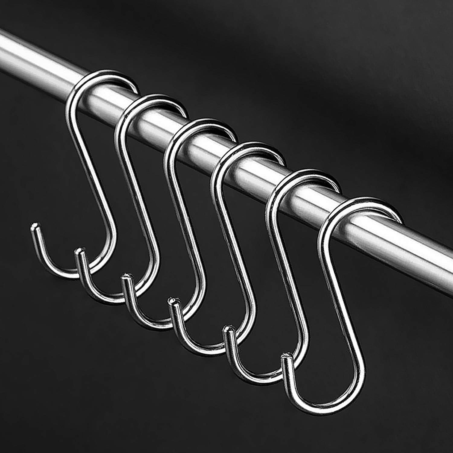 100 Pack 275 Inch S Hooks Stainless Steel Heavy Duty Hooks for Pans Pots Clothes Plants Coffee Cups