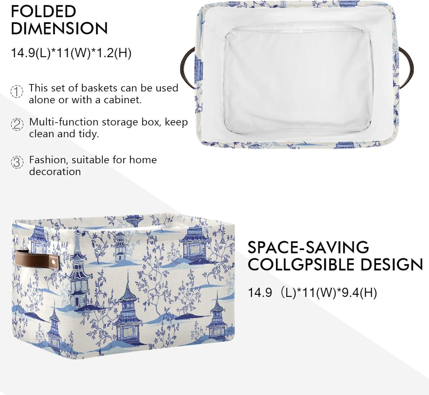 Susiyo Large Capacity Foldable Storage Baskets 2 Pack