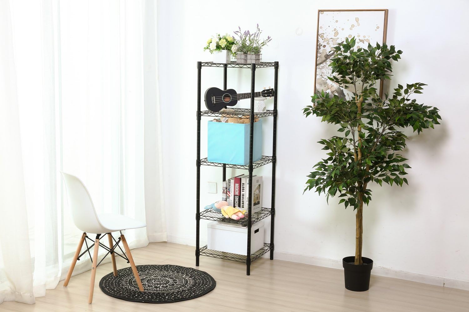 HollyHOME 5 Shelves Adjustable Steel Shelving Rack