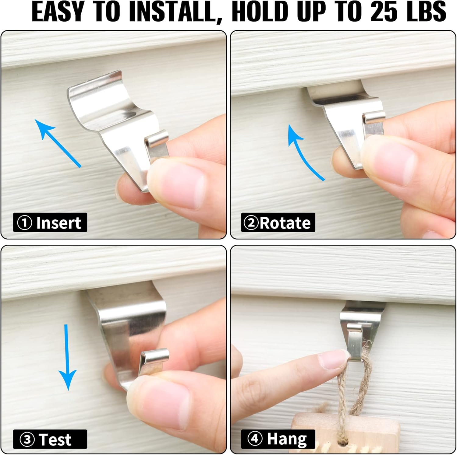 24-Pack Vinyl Siding Hooks No-Hole Needed Hanger