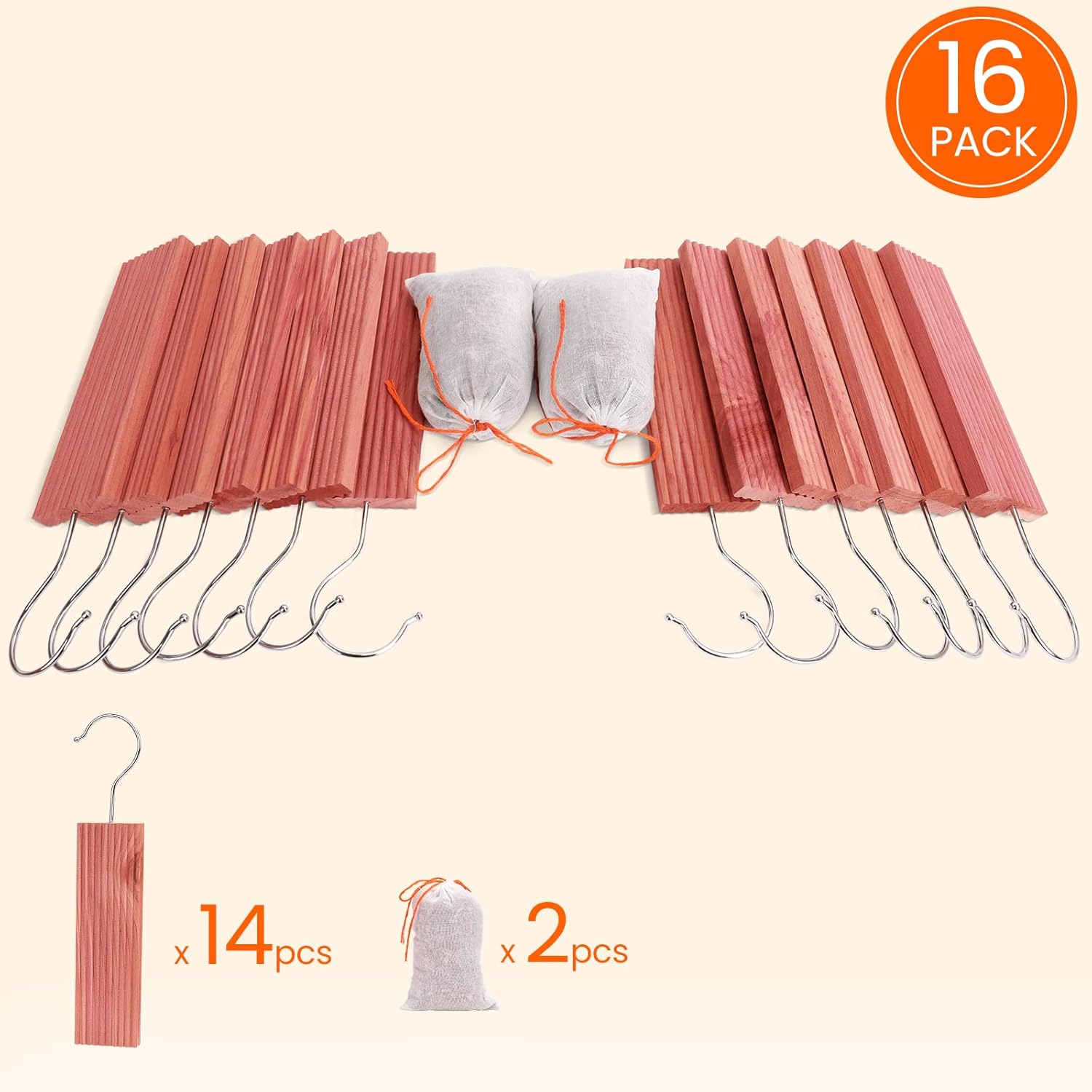Homode Cedar Blocks for Clothing Storage 16-Pack