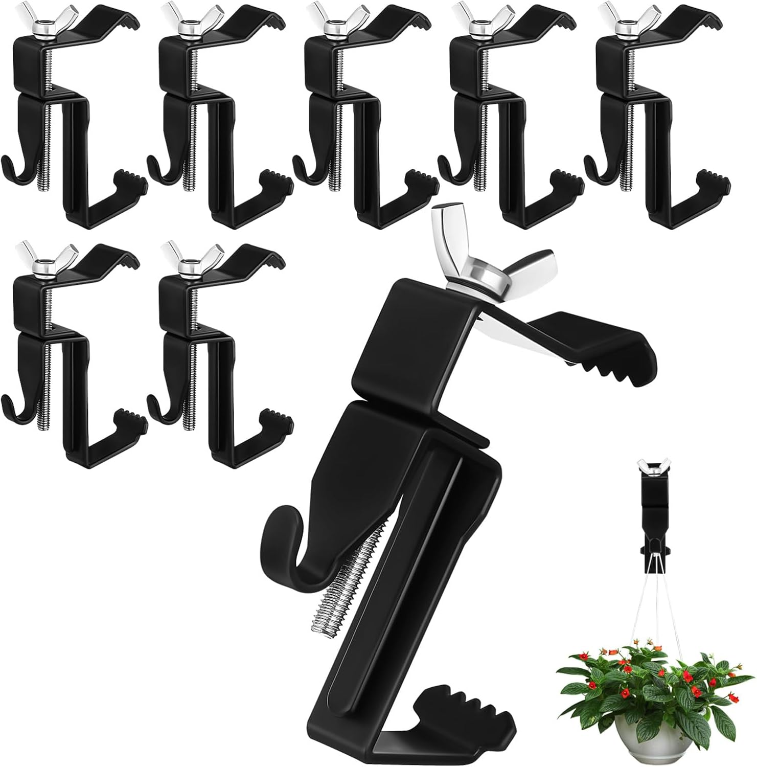 Adjustable Brick Hooks Clamp 8pcs Heavy-Duty No Drill Wall Hangers for Wreaths and Decor