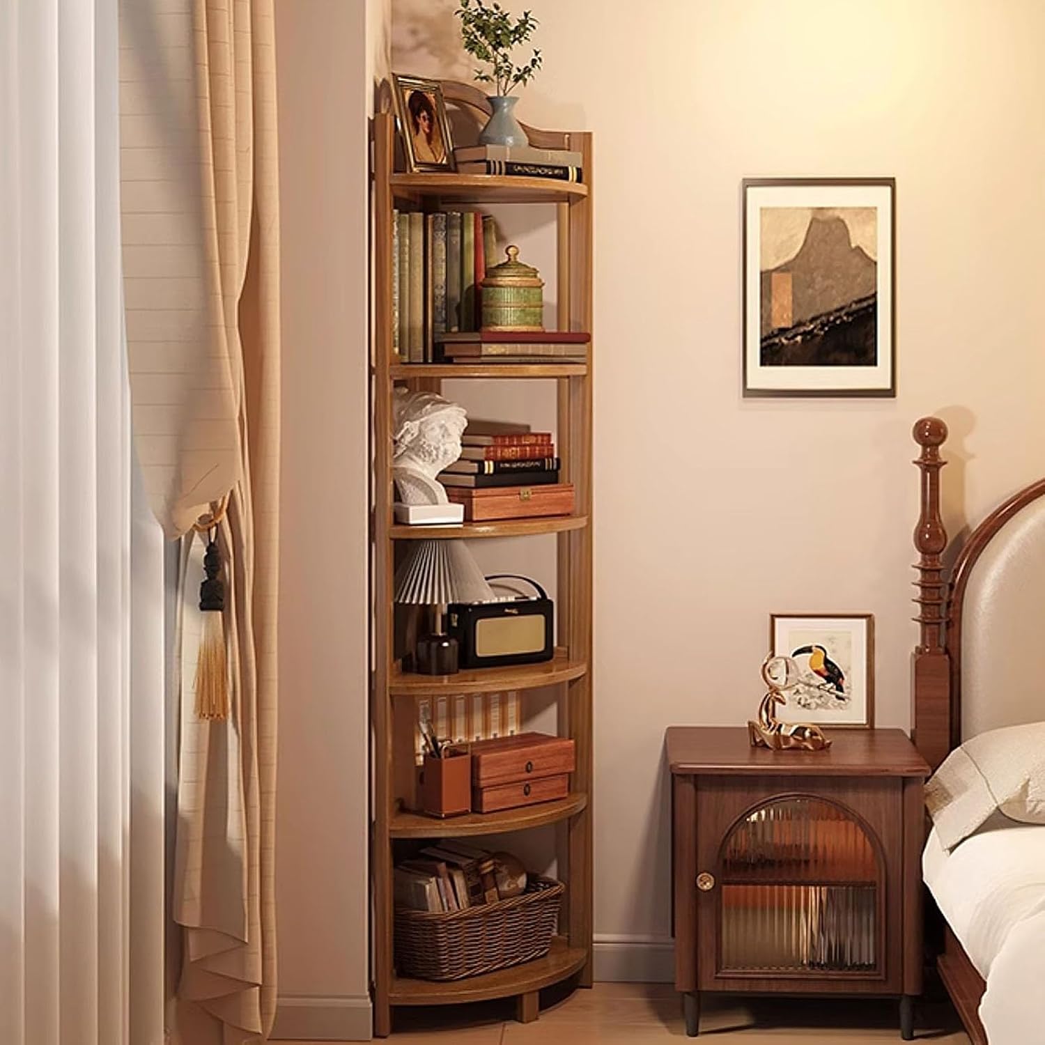 WHYATT Red Corner Storage Shelf Unit