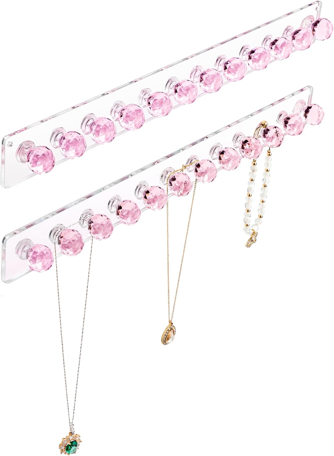 Heesch Pink Acrylic Necklace Holder 2-Pack