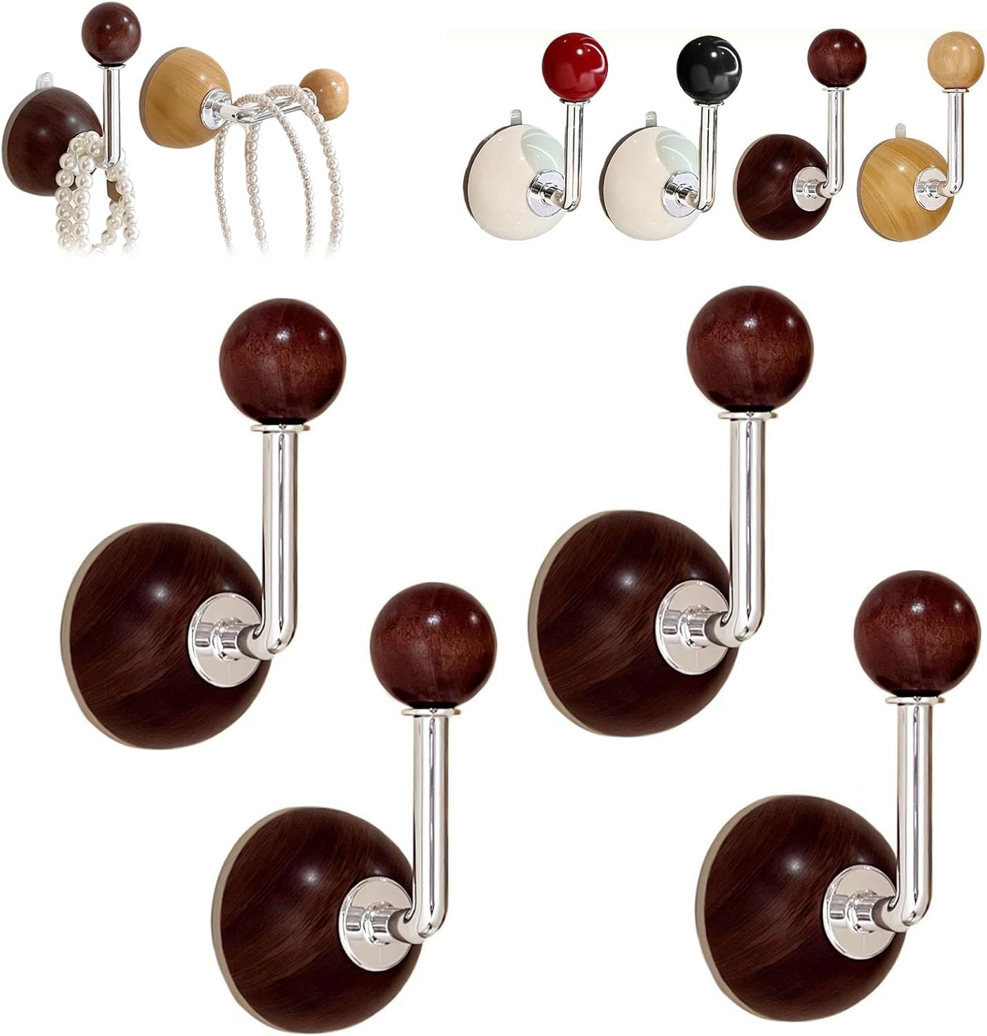 4 Pack Suction Cup Hooks for Bathroom Window Camper Glass Door and Tile