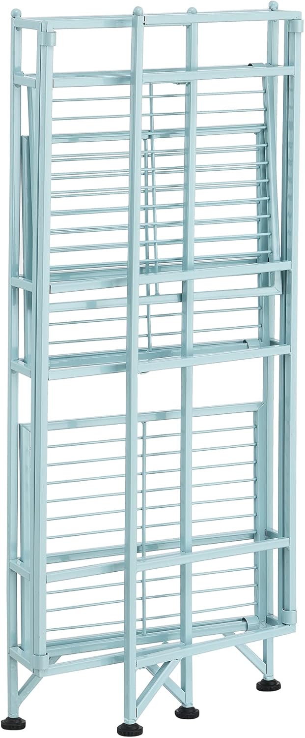 Convenience Concepts Xtra Storage Shelves - 3-Tier Folding Metal Shelves for Modern Home Use