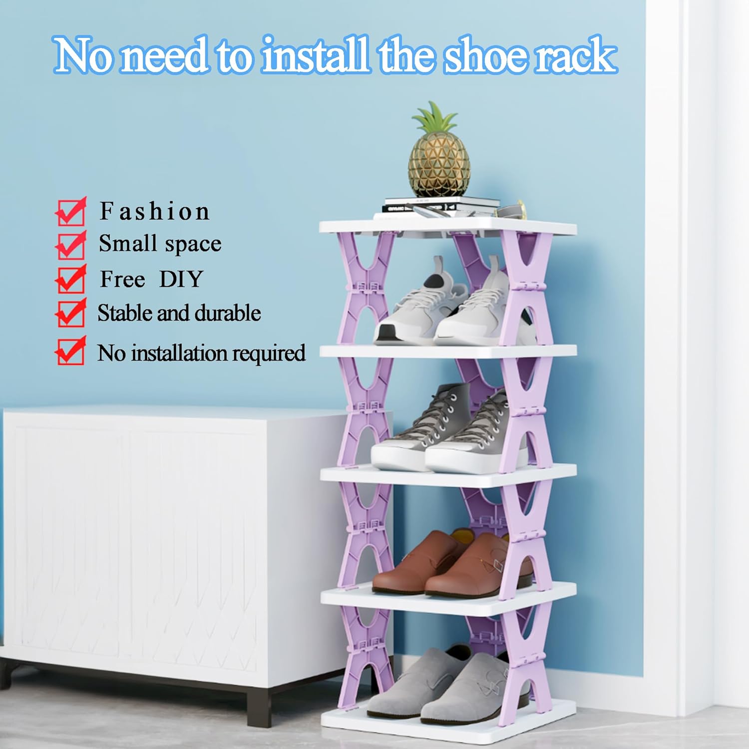 Collapsible Shoe Rack Organizer 6 Tiers Space Saving