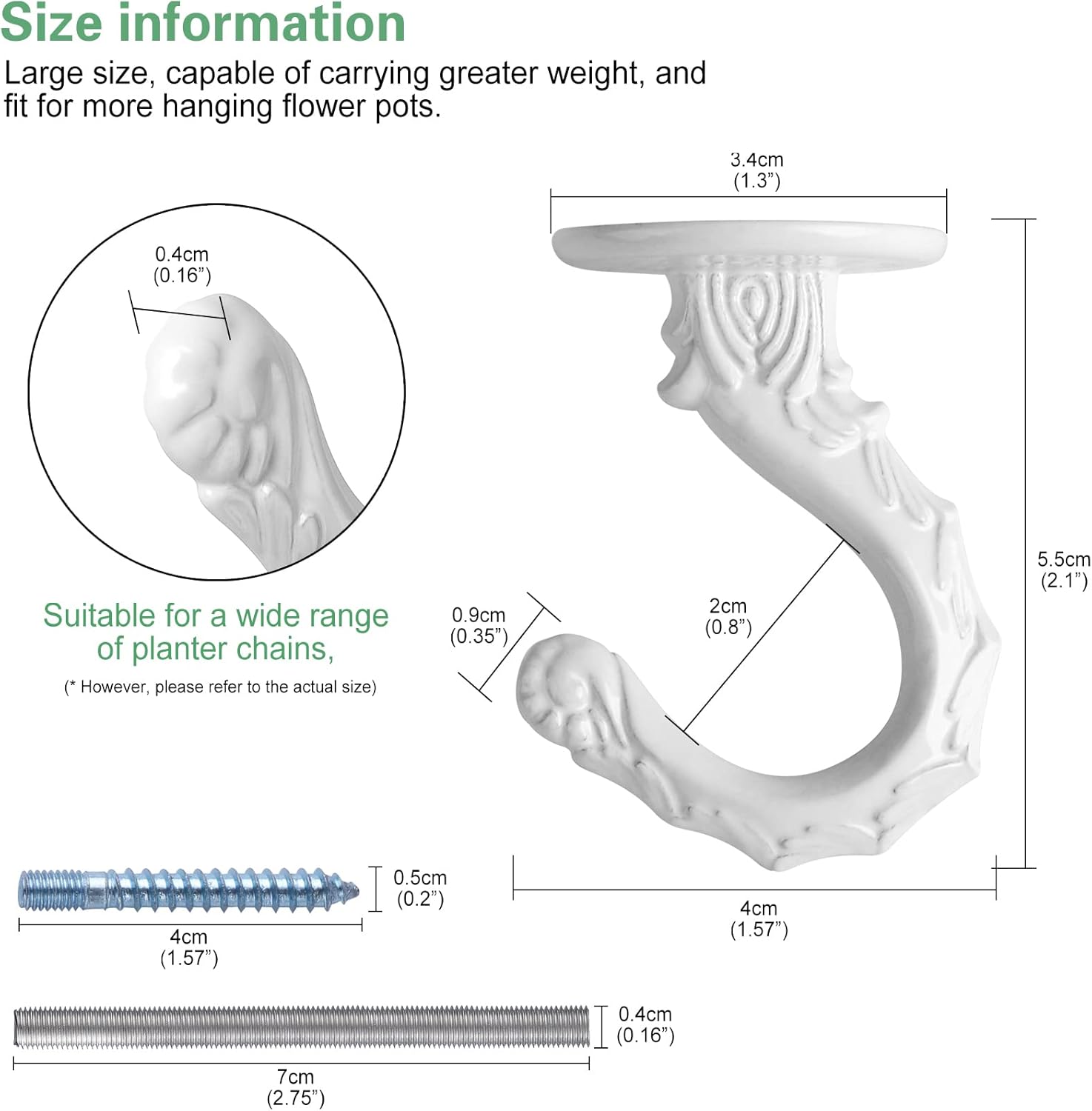 4 Sets Swag Hooks for Ceiling and Wall Hanging Heavy Duty Metal Hooks with Load Capacity 26 Lb