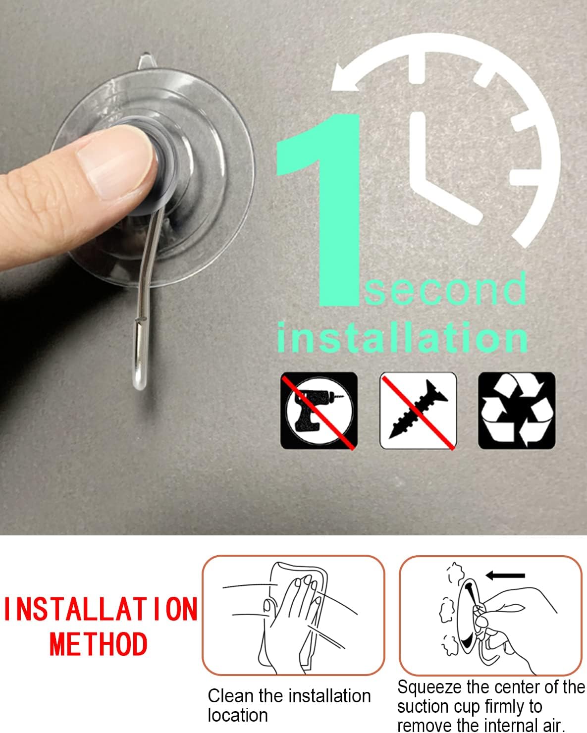 LUPYJI Suction Cup Hooks 15 Pack for Glass Windows and Mirrors