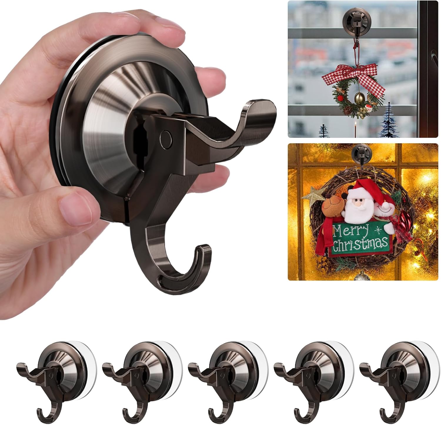 Antimbee Suction Cup Hooks 5 Pack Red Copper
