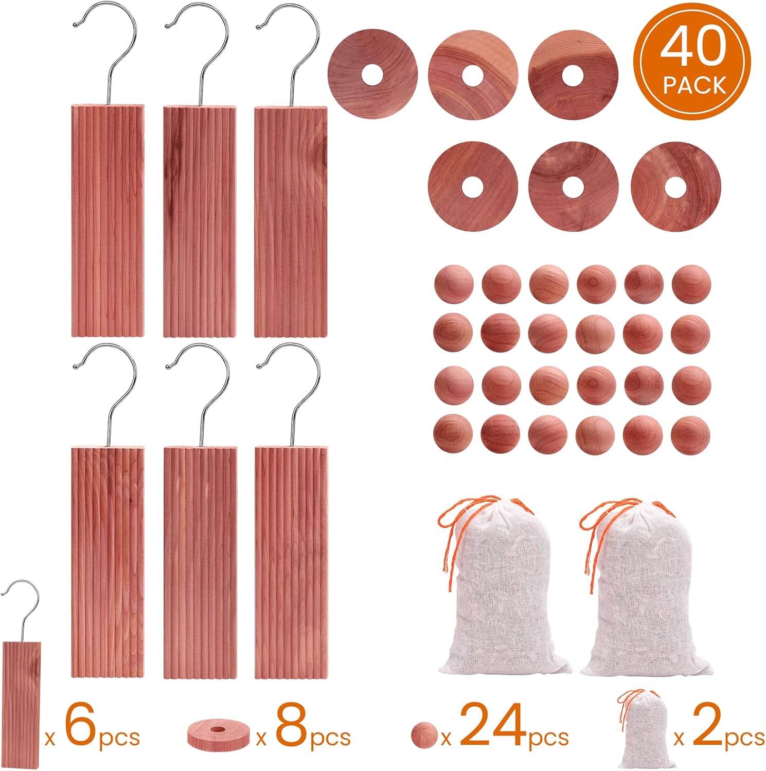 Homode Cedar Blocks for Clothes Storage 40 Pack