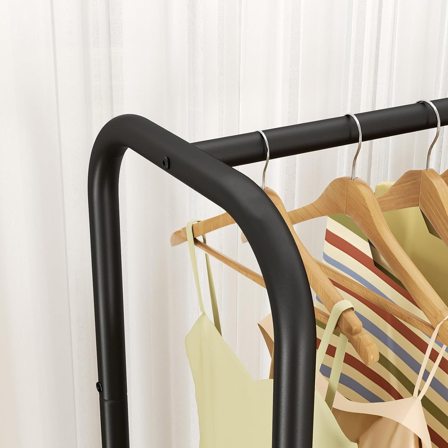 SINGAYE Heavy Duty Garment Rack with Shelves Black
