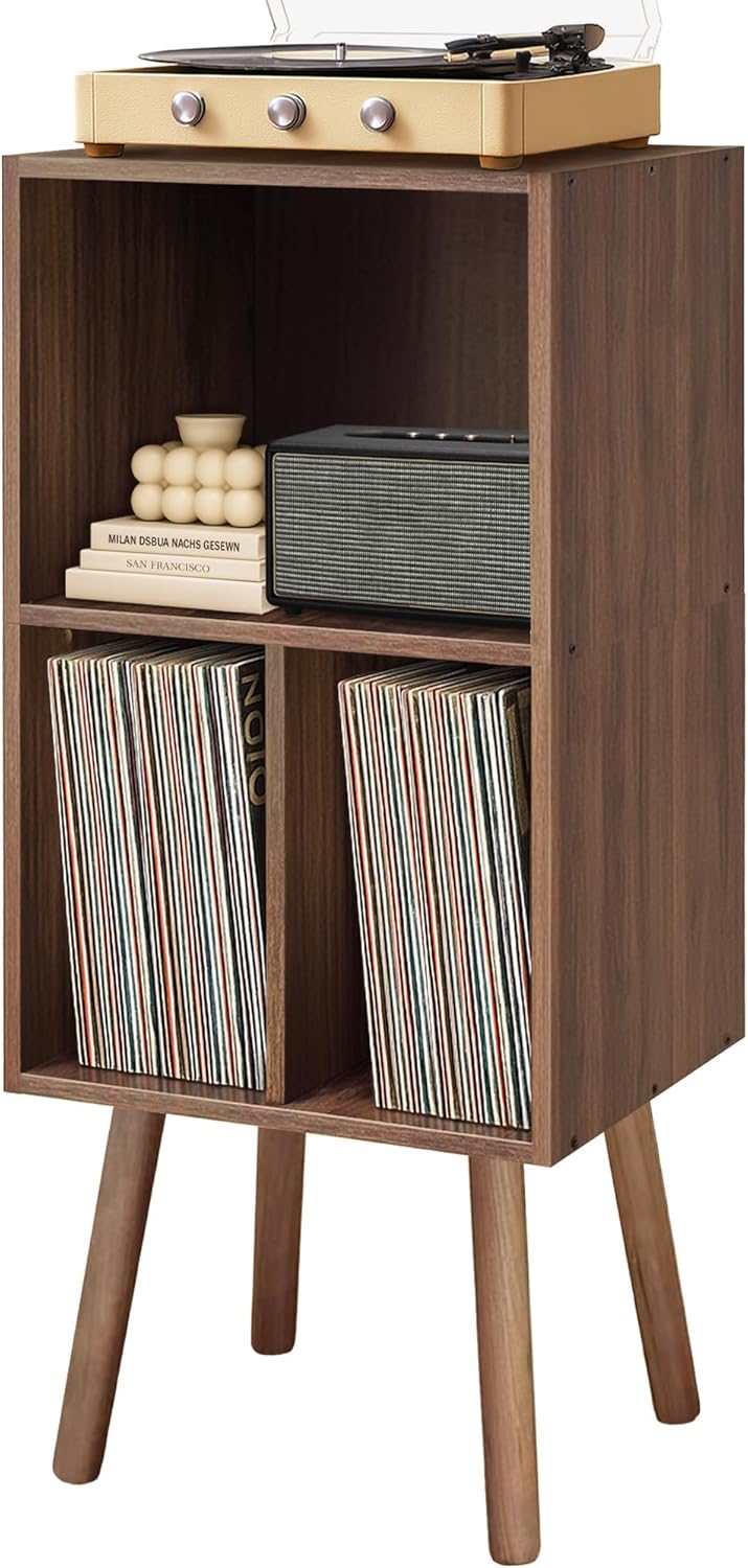 Montex Record Player Stand with 3 Tier Storage and Vinyl Display