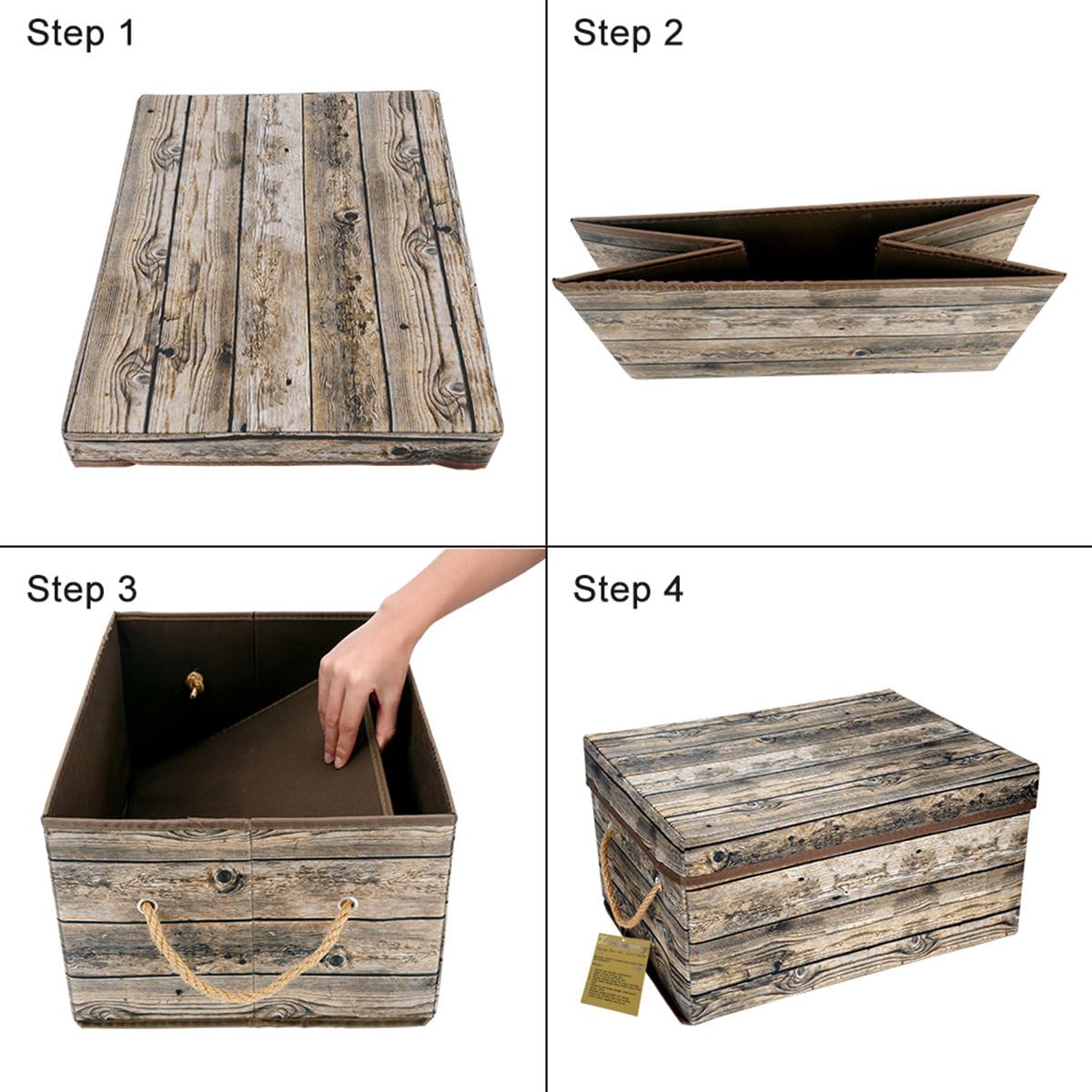 Livememory Lidded Storage Box with Handles and Lids