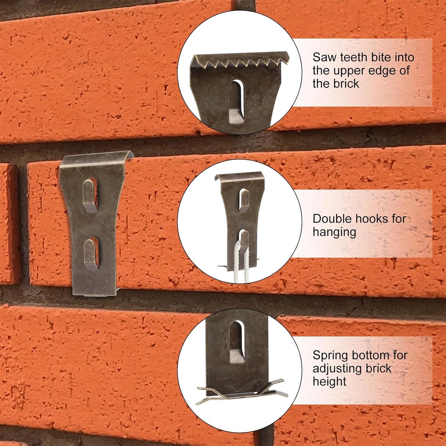 8 Pieces Brick Wall Hooks for Hanging Decorations