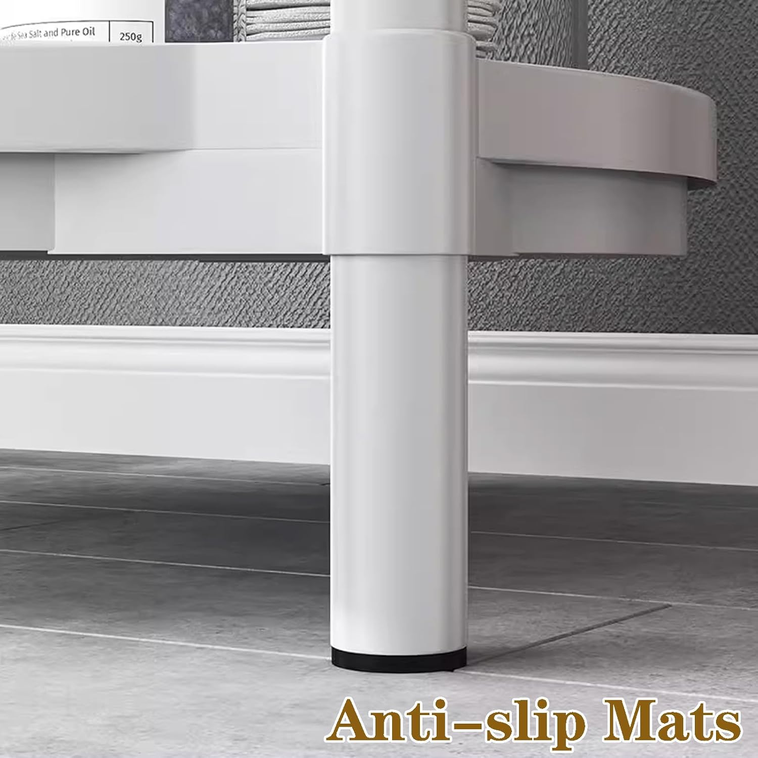 Round Square Bathroom Storage Shelf with Rotatable Mirror