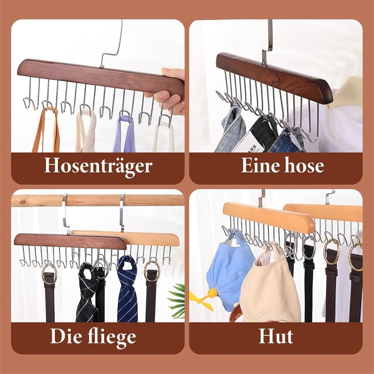 2PCS Anti-Slip Multi-Hook Coat Racks with 16 Hooks