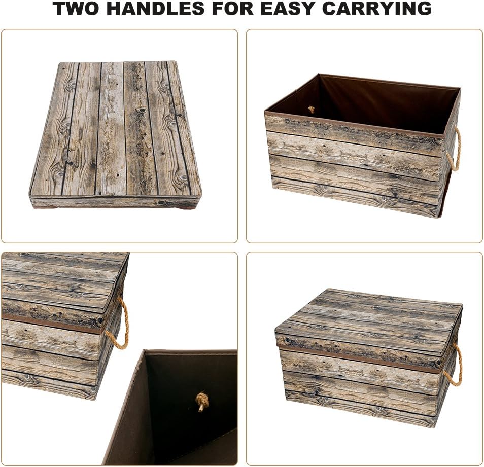 Livememory Lidded Storage Box with Handles and Lids