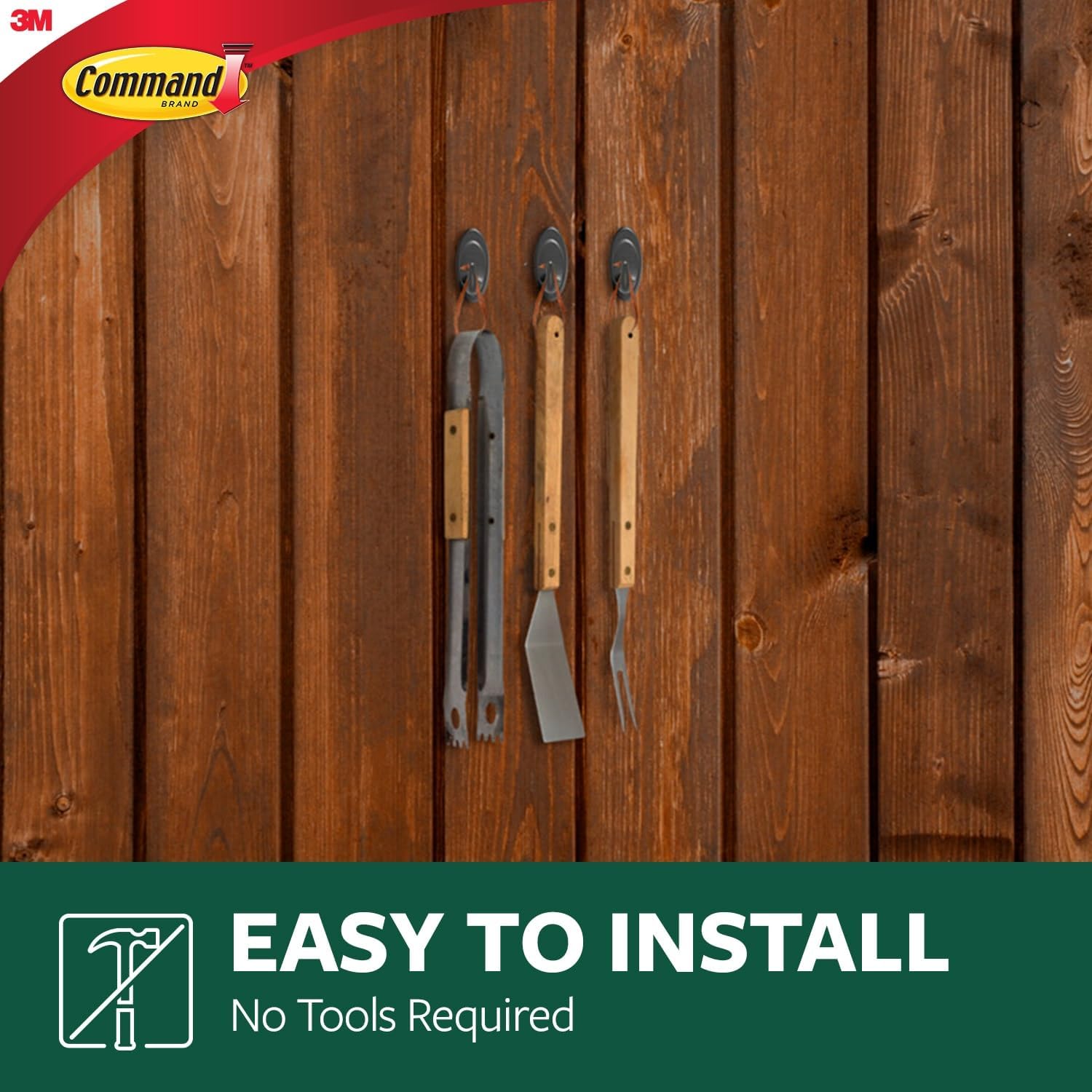 Command Outdoor Terrace Hooks 2 Hooks 4 Strips 3 lb Weight Capacity
