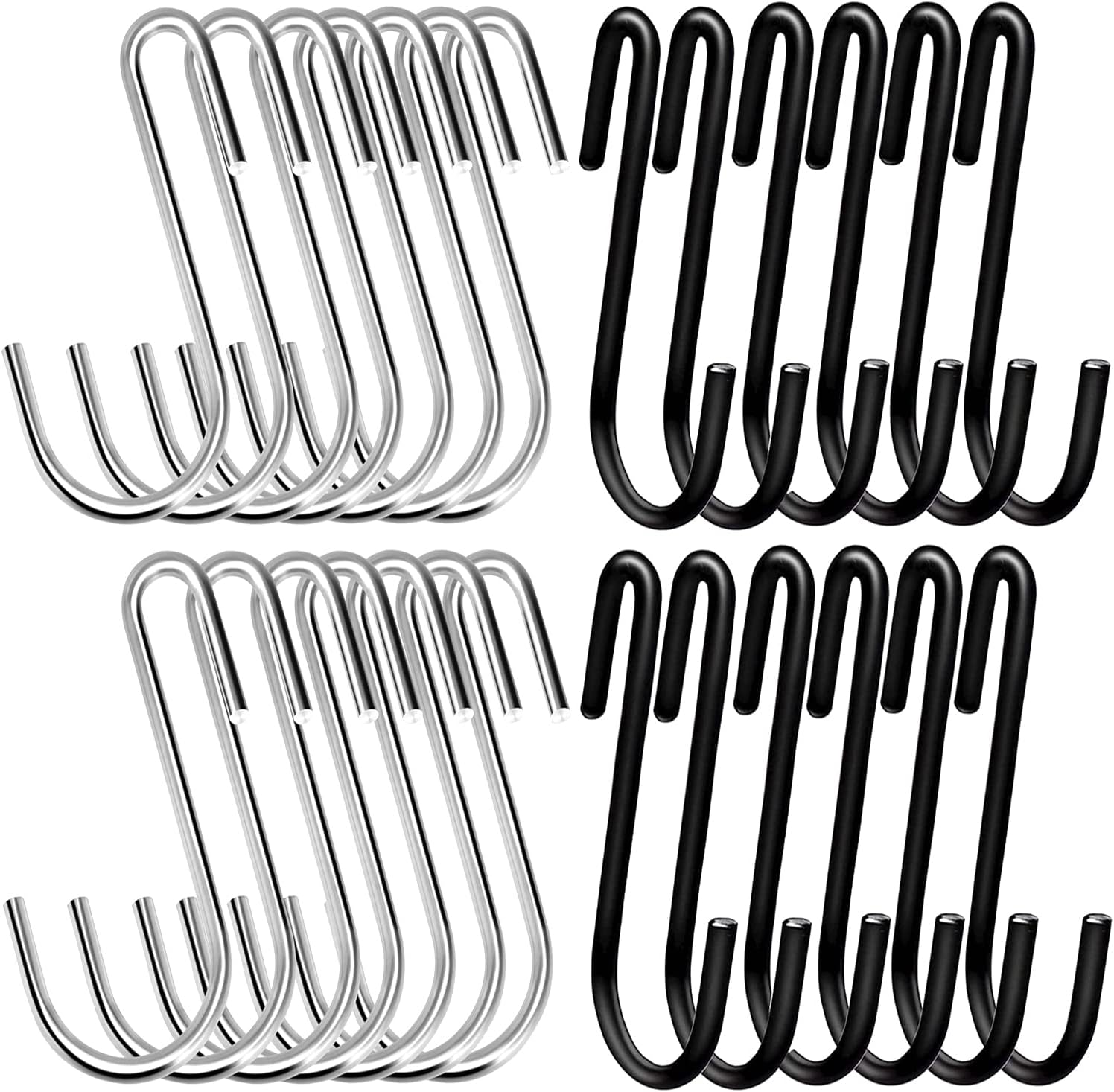 50 Pack Heavy Duty S Shaped Hooks for Kitchenware and Storage