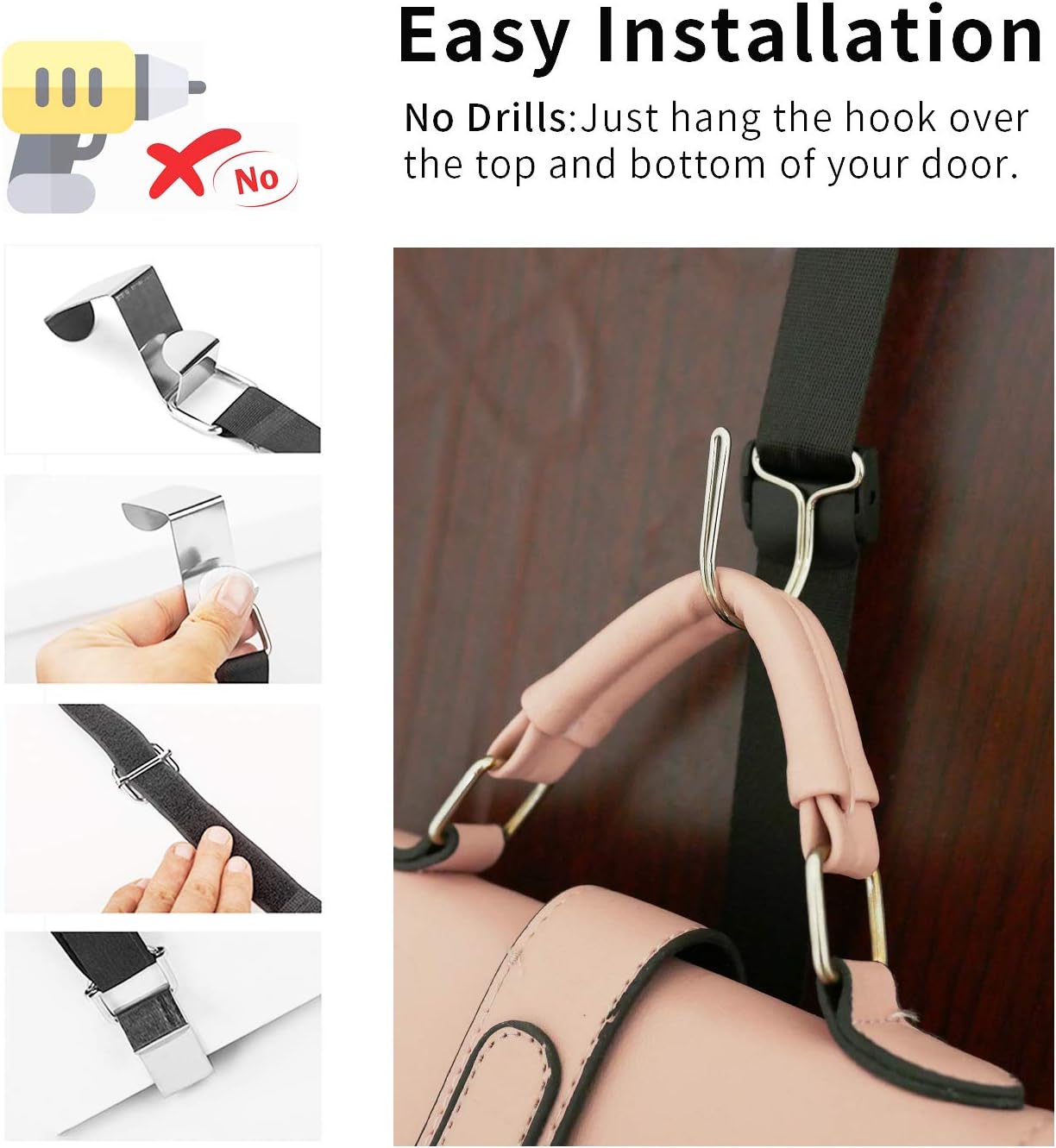 IZUS 20 Hook Bag Organizer Holder for Closet and Door 2Pcs