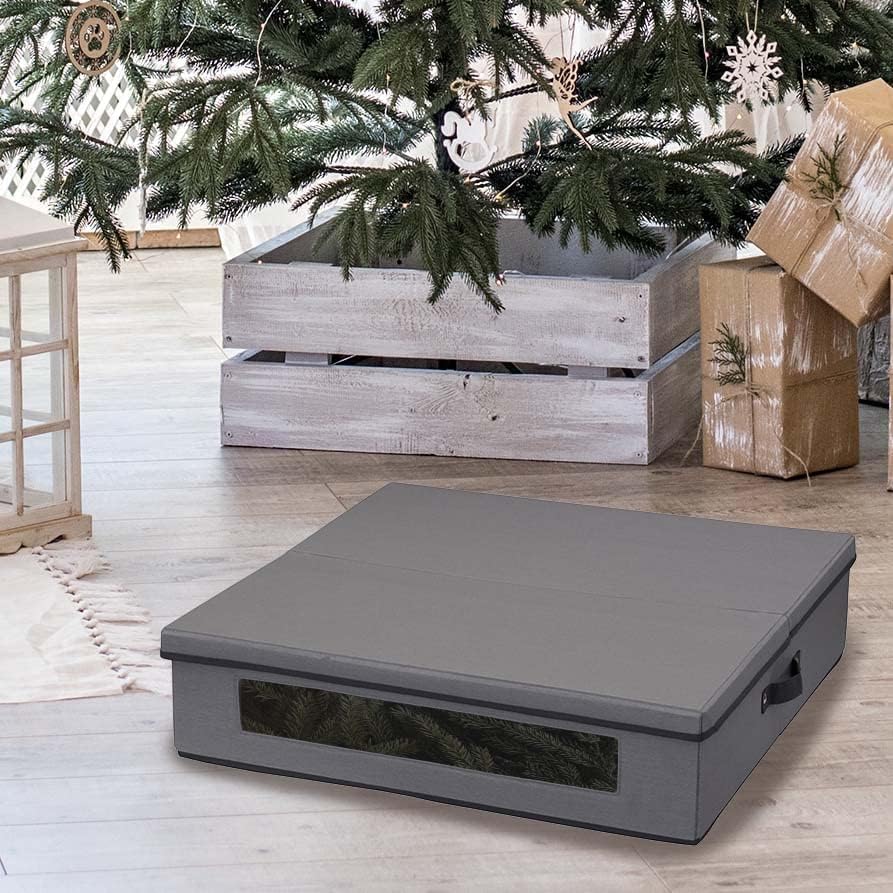 Household Essentials Gray Wreath Storage Container 30 Inch
