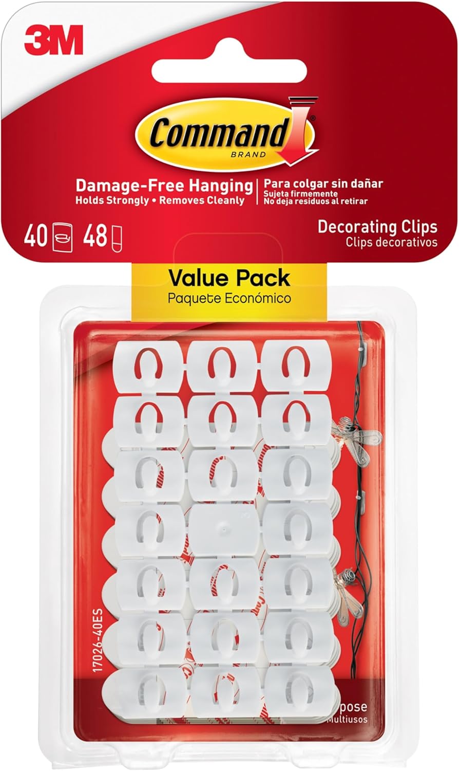 Command Decorating Clips 40 Clips 48 Strips Damage-Free Hanging