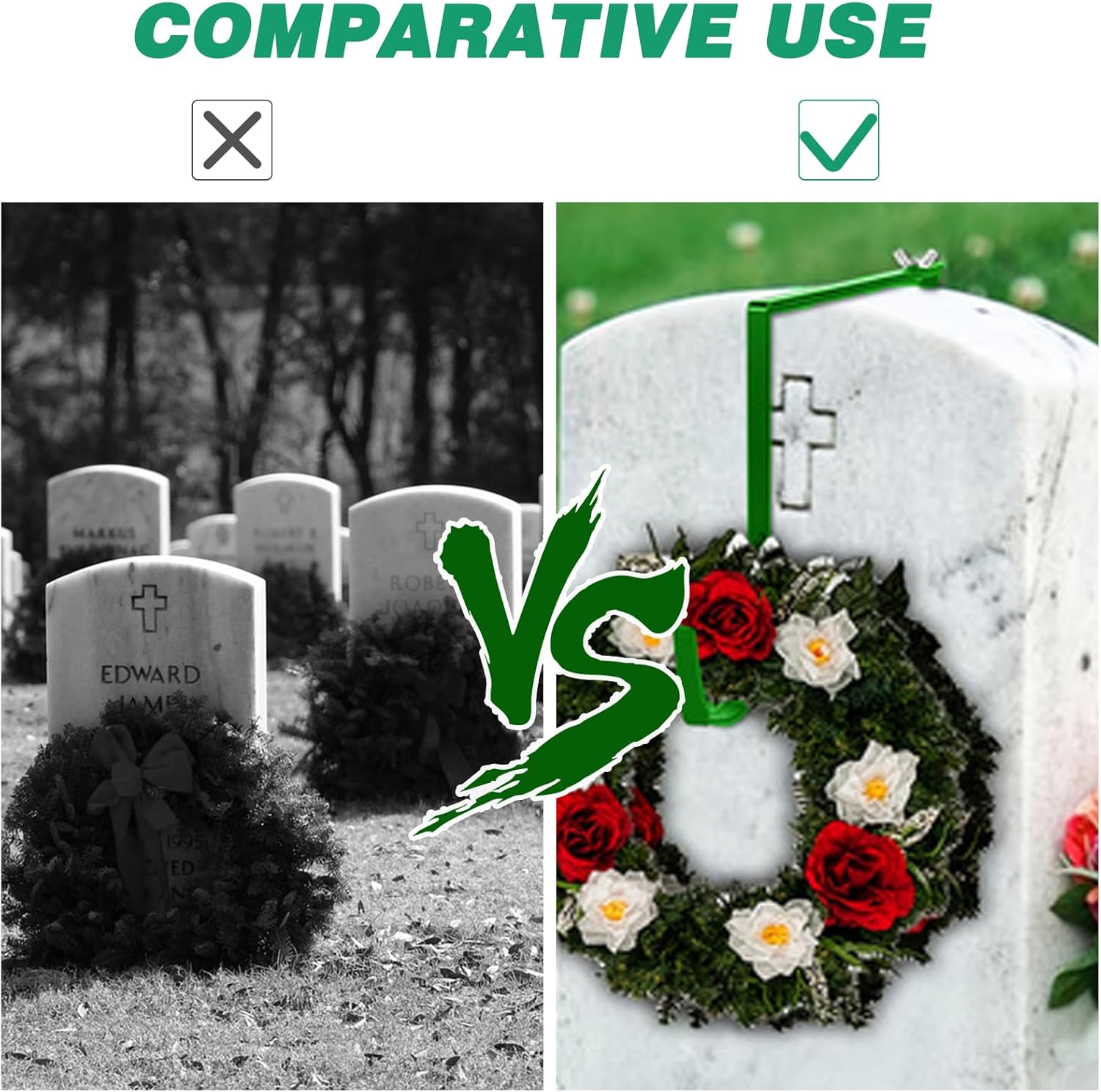 Adjustable Wreath Stands for Cemetery 2 Pack