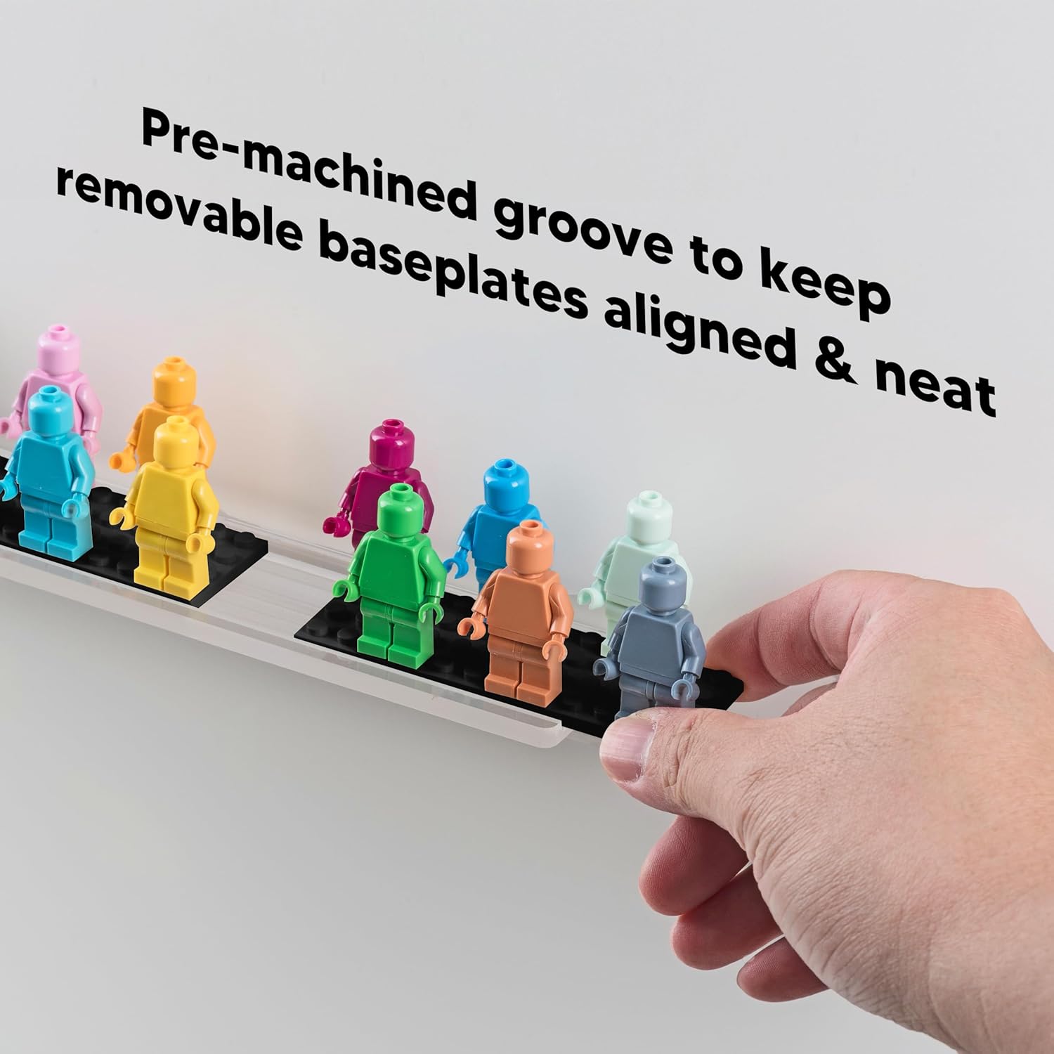 3-Pack Minifigure Display Case With Acrylic Shelves And Black Baseplates