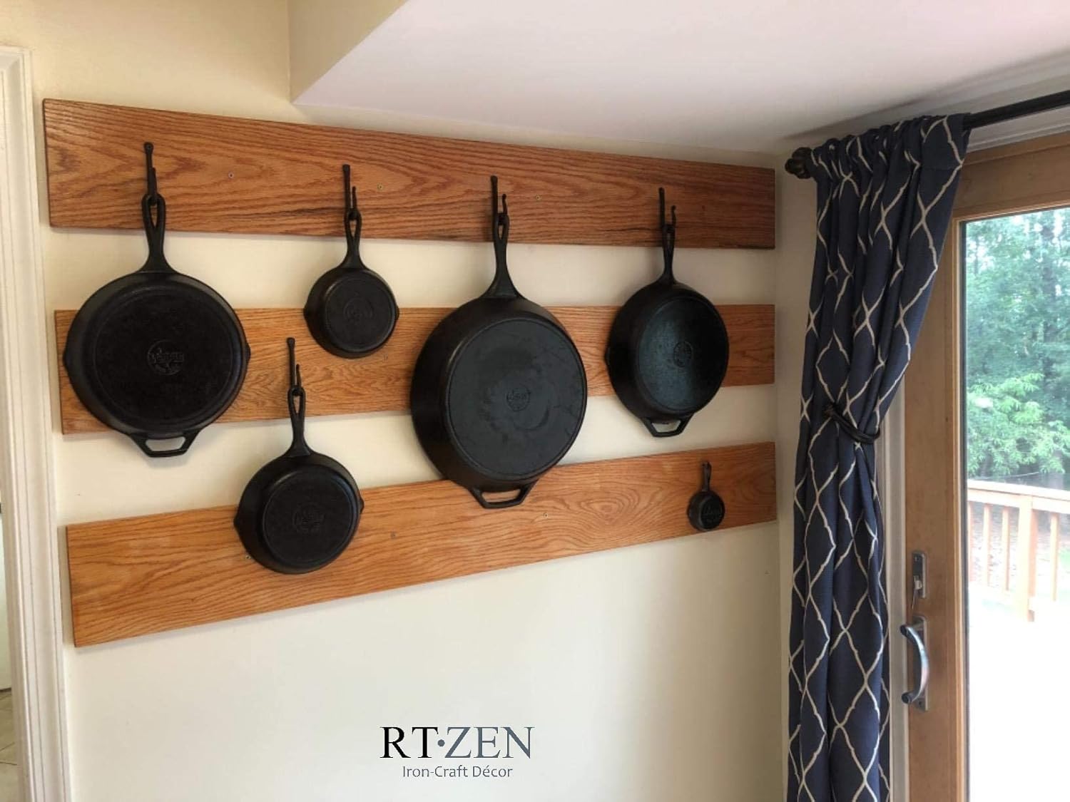 RTZEN Wall Mount Hook Set - 3 Pack Wrought Iron Hooks