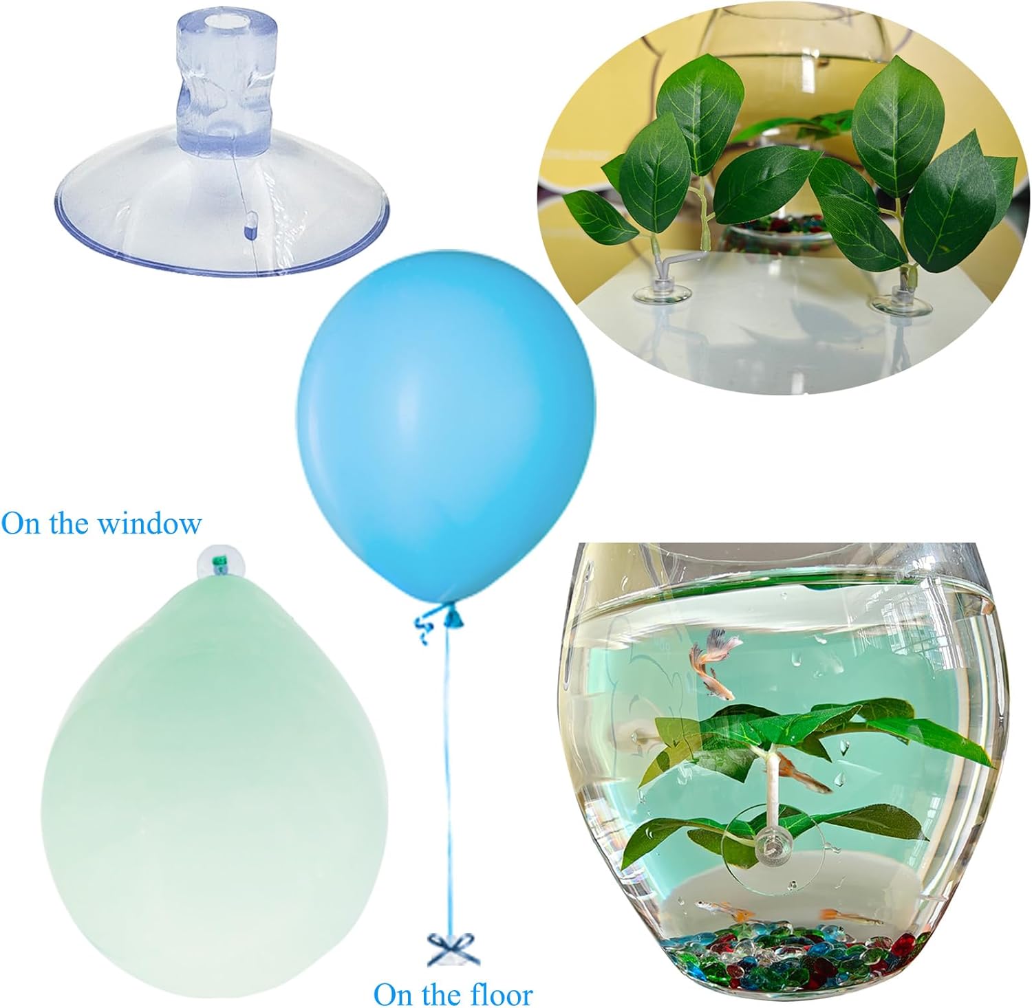 Clear PVC Suction Cups Hooks for Home Organization 6PCS