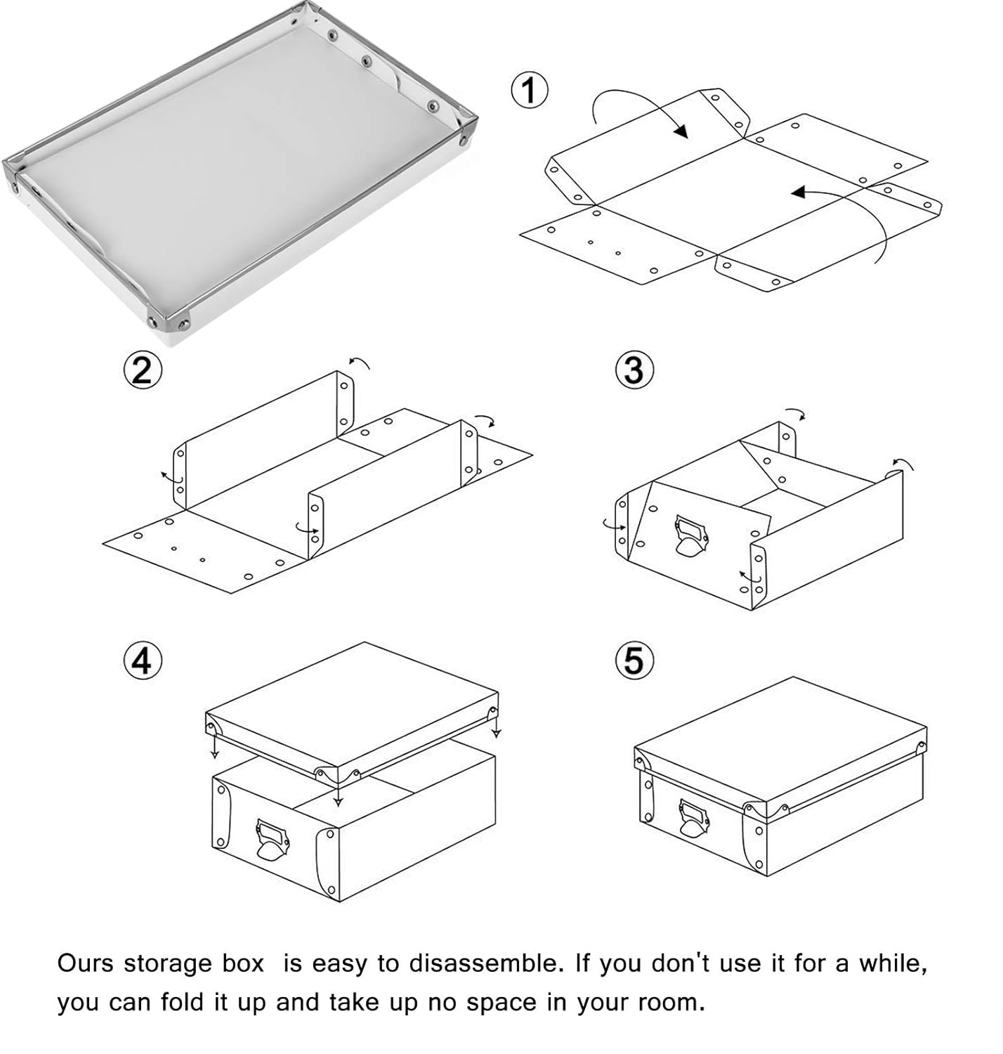 XUCHUN Decorative Storage Box Set of 3 with Waterproof Lids