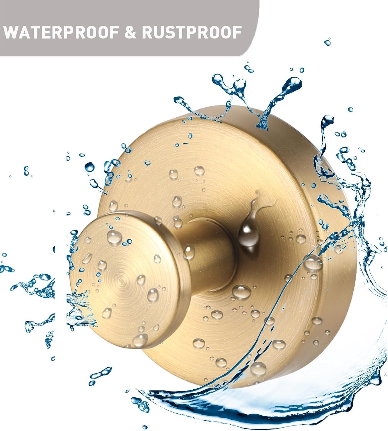 Stainless Steel Suction Cup Hooks for Shower 3-Pack Gold