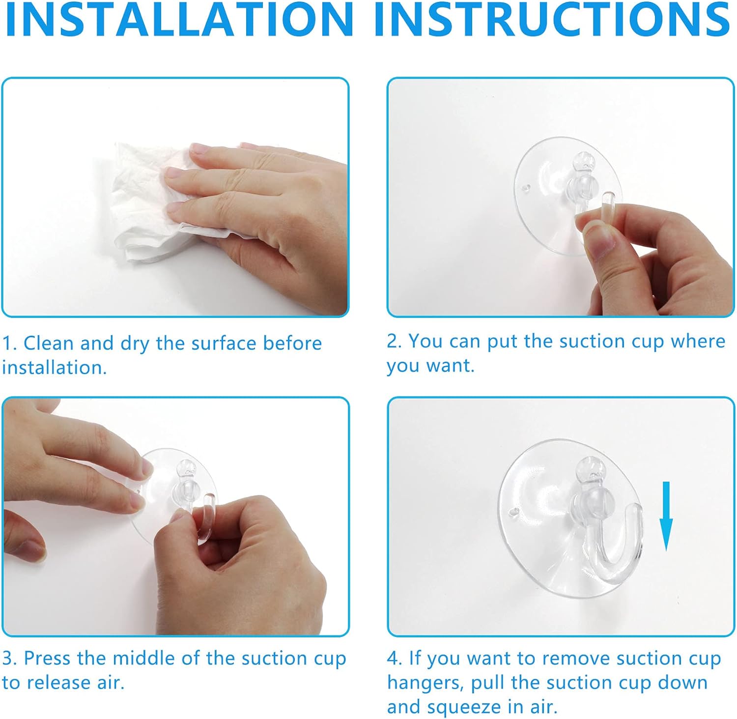 Piutouyar 20Pcs Clear Suction Cup Hooks 30mm Plastic Sucker Pads for Home Use