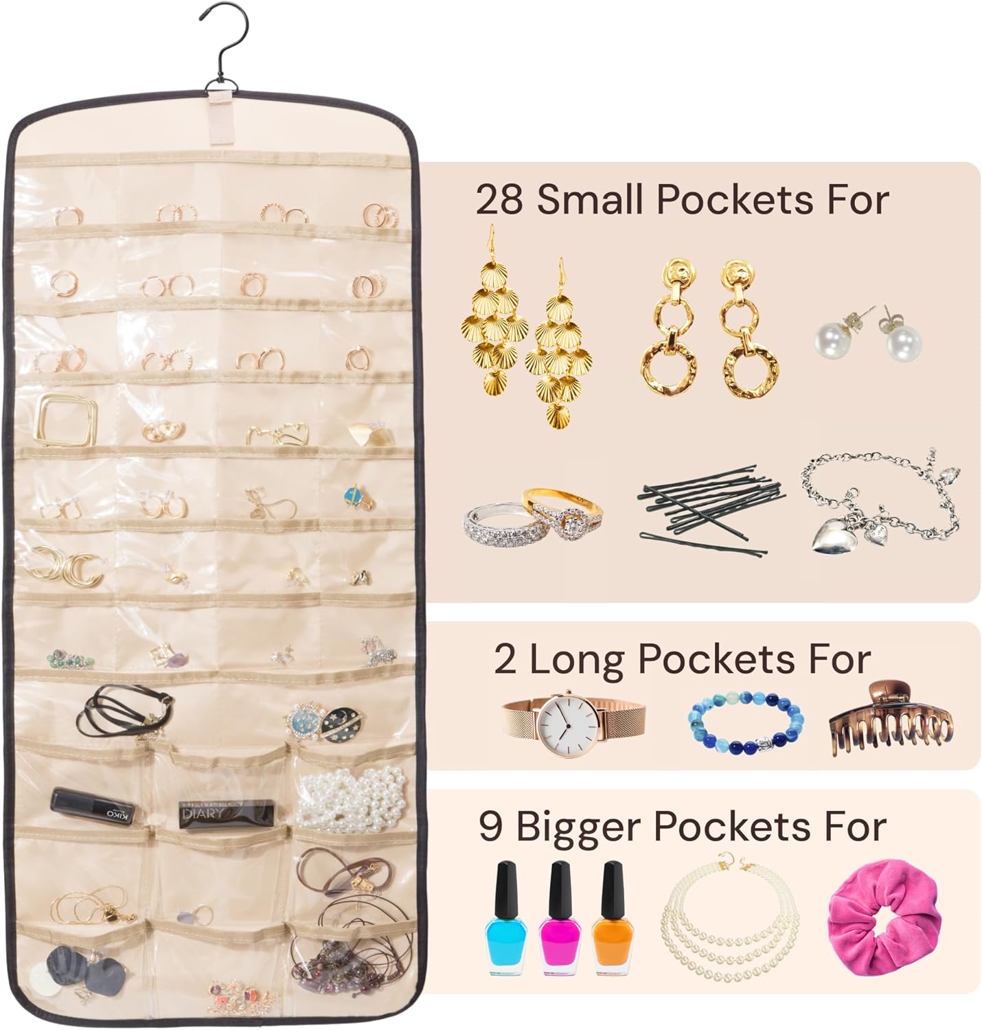 Boxy Concepts Necklace Holder 2 Pack Wall Mount