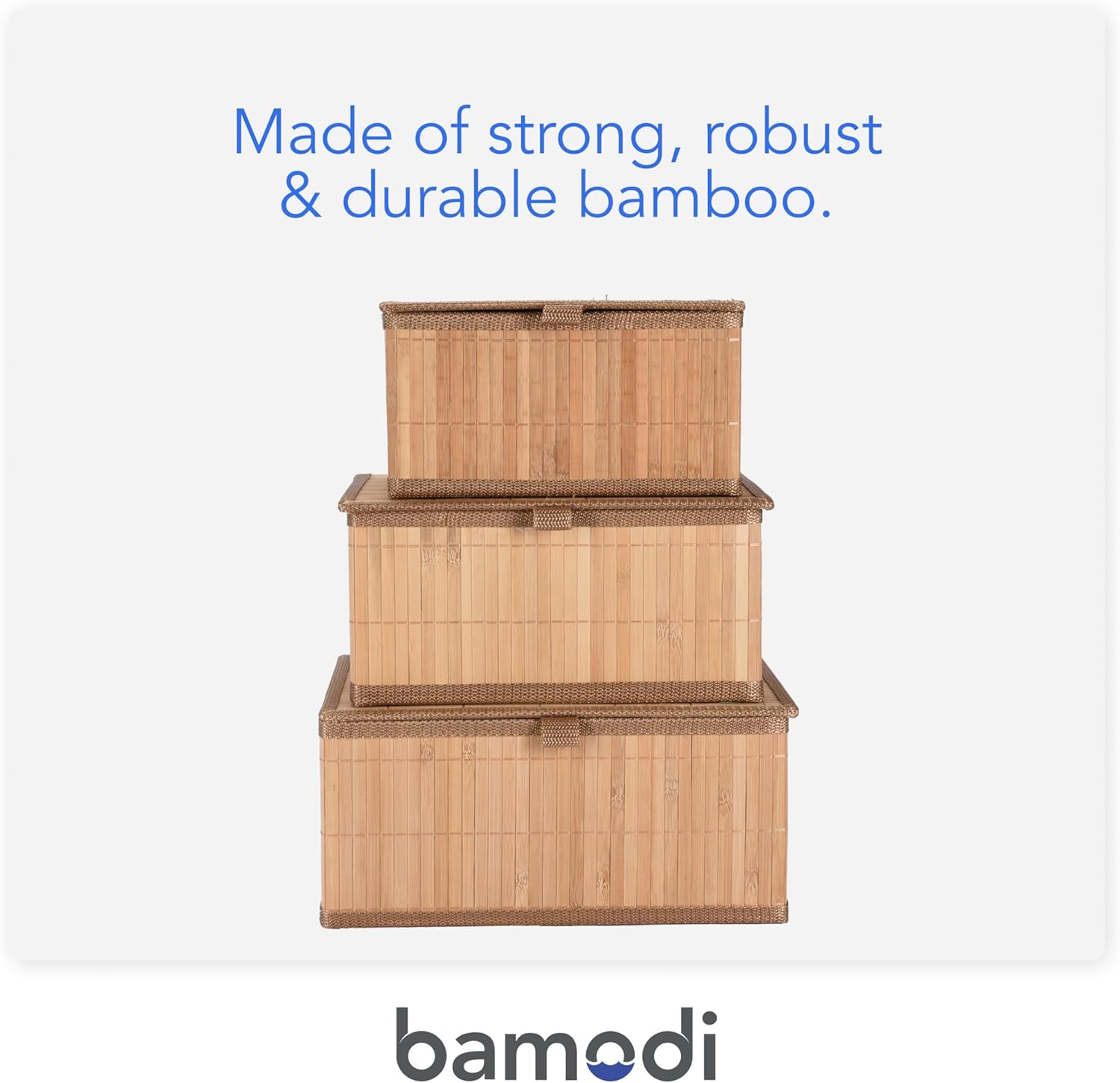 Bamodi Bamboo Storage Boxes Set of 3