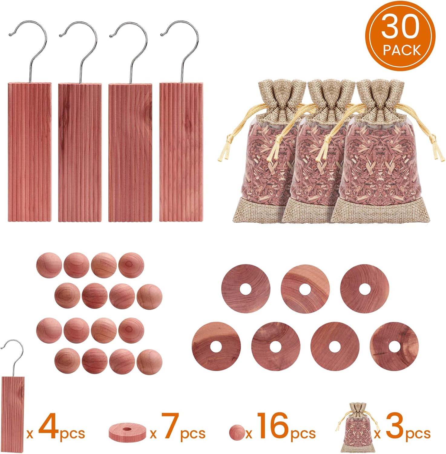 Homode Cedar Blocks for Clothes Storage Set of 30