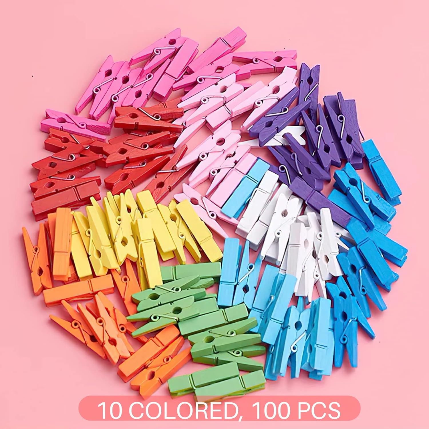 Small Clothespins 14 Inch 100 PCS Birchwood Mini Clothespins with Storage Bag