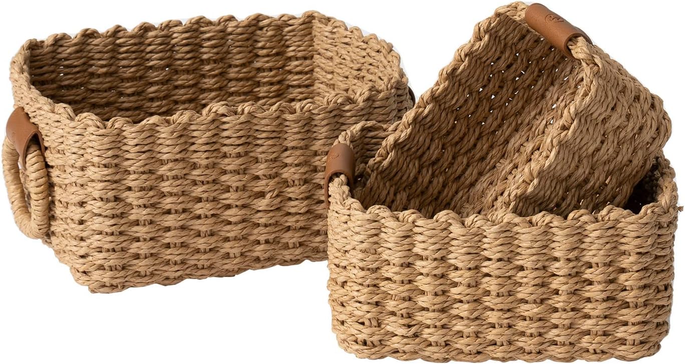 LA JOLIE MUSE Wicker Baskets for Organizing and Decor